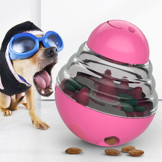 Interactive Dog Puzzle Feeder with Adjustable Food Dispensing Holes(Pink)