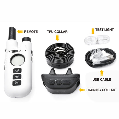 Professional 2-in-1 Dog Training & Anti-Bark Collar with Remote - Rechargeable, 3 Modes & 0-99 Levels(black)