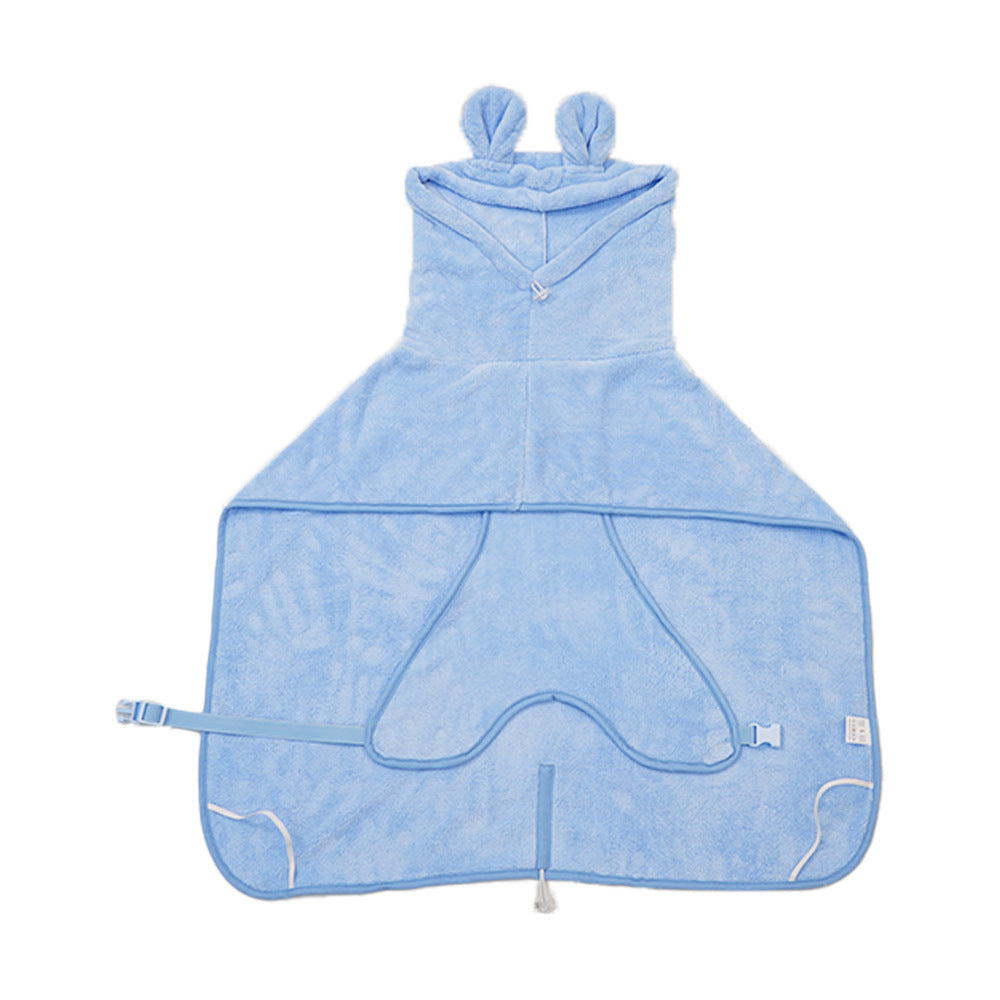 Blue Hooded Dog Bathrobe - Super Absorbent, Adjustable Fit, Cozy Pet Towel (Size : S)